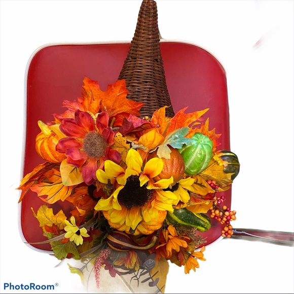 Fall Holiday Cornucopia Handmade tabletop or hang - Picture 3 of 6